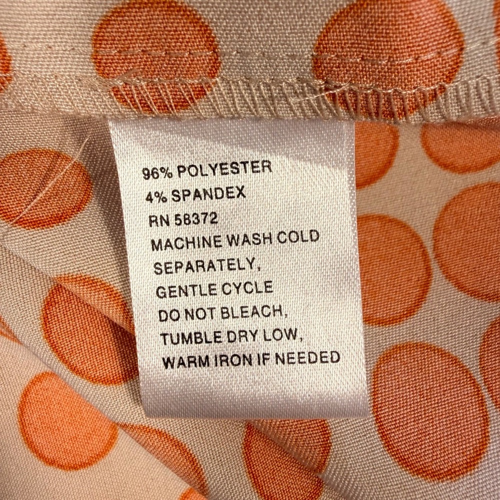 ILE New York Womens Orange Tan Polka‎ Dot Ombre Sheath Dress Size 16 Sleeveless - Picture 4 of 12